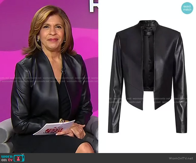 Alice + Olivia Harvey Leather Blazer worn by Hoda Kotb on Today