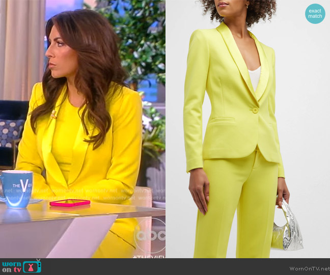 Alice + Olivia Pepper Deep Shawl-Collar Fitted Blazer worn by Alyssa Farah Griffin on The View