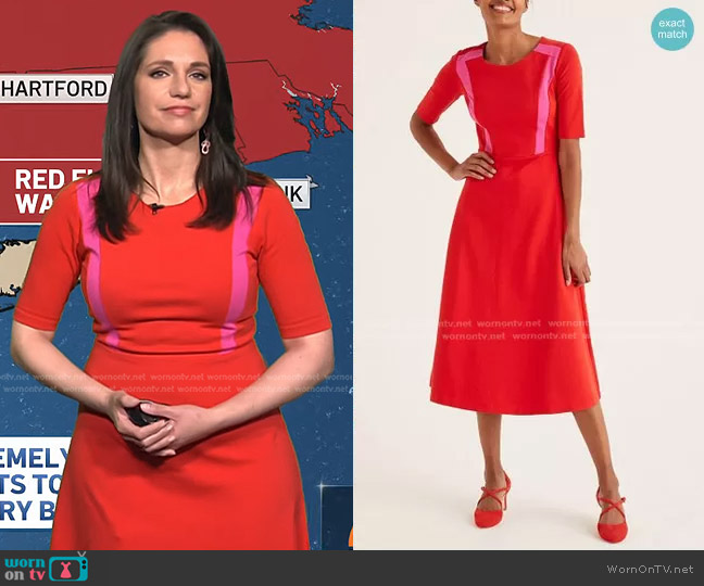 Boden Emily Midi Fit & Flare Dress worn by Maria Larosa on Today