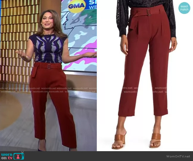 Reiss Cacey Pleated Front Trousers worn by Ginger Zee on Good Morning America