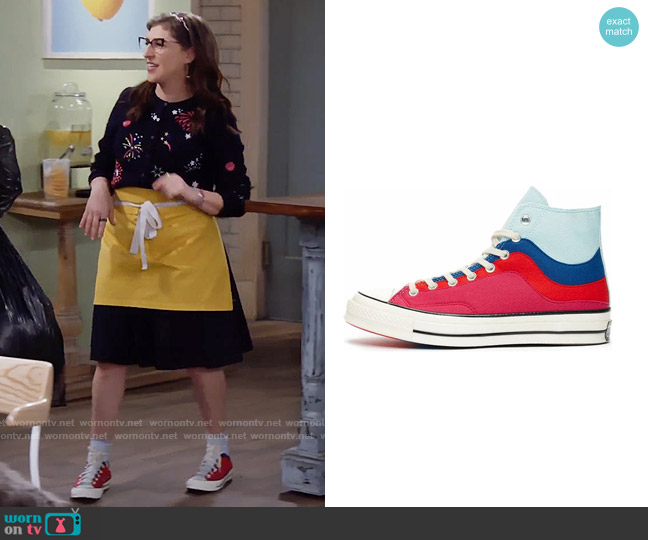 Converse 70 High Sneaker in Thermo Felt Starlight Blue Love worn by Kat Silver (Mayim Bialik) on Call Me Kat