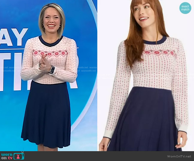 Draper James Fair Isle Sweater Dress worn by Dylan Dreyer on Today