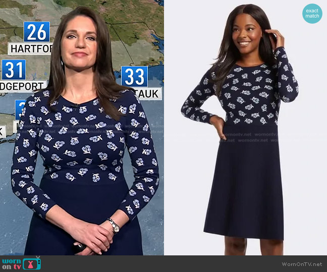 Draper James  Floral A-Line Sweater Dress worn by Maria Larosa on Today