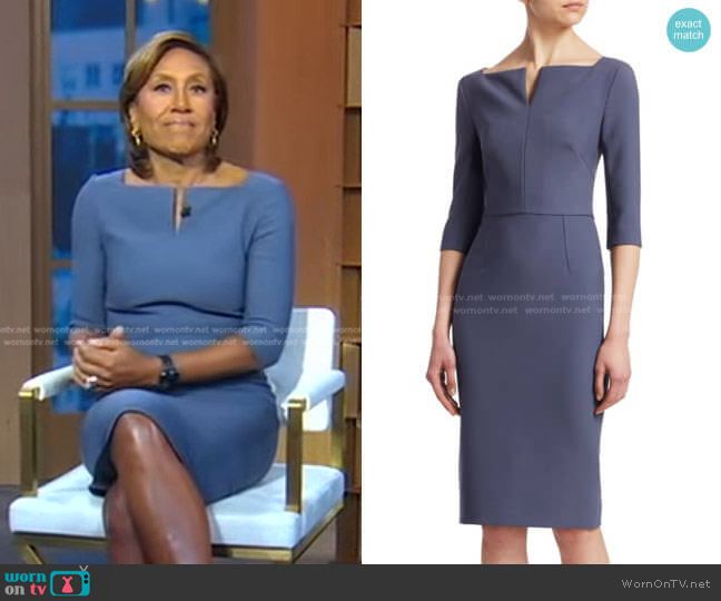 Etty Dress by Roland Mouret worn by Robin Roberts on Good Morning America