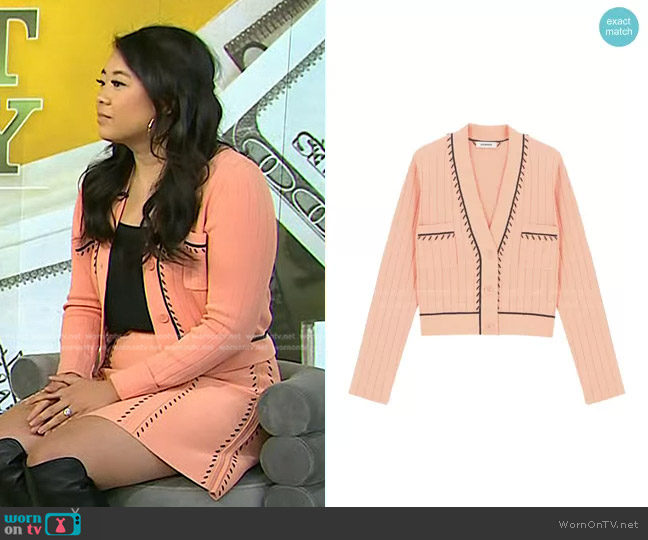Sandro Embroidered Cardigan worn by Vivian Tu on Today