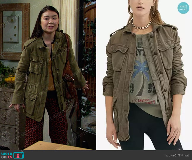 Free People Not Your Brothers Surplus worn by Wendy Shin (Victoria Grace) on Days of our Lives