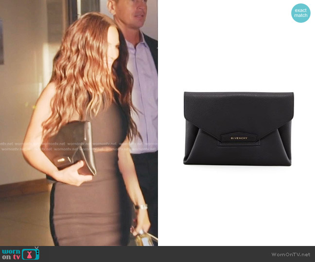 Givenchy Antigona Evening Envelope Medium Leather Clutch worn by Lisa Barlow on The Real Housewives of Salt Lake City