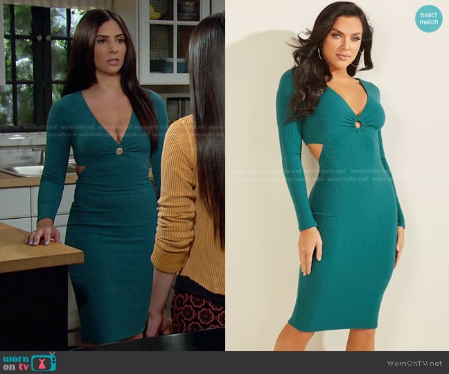 Guess Eco Vivika Cutout Dress worn by Gabi Hernandez (Camila Banus) on Days of our Lives