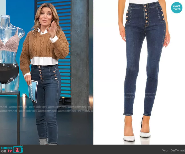 J Brand Natasha Sky High Skinny Jeans worn by Kit Hoover on Access Hollywood
