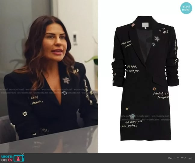 Cinq a Sept Joel Embroidered Blazer Dress worn by Paris Keswani on Today