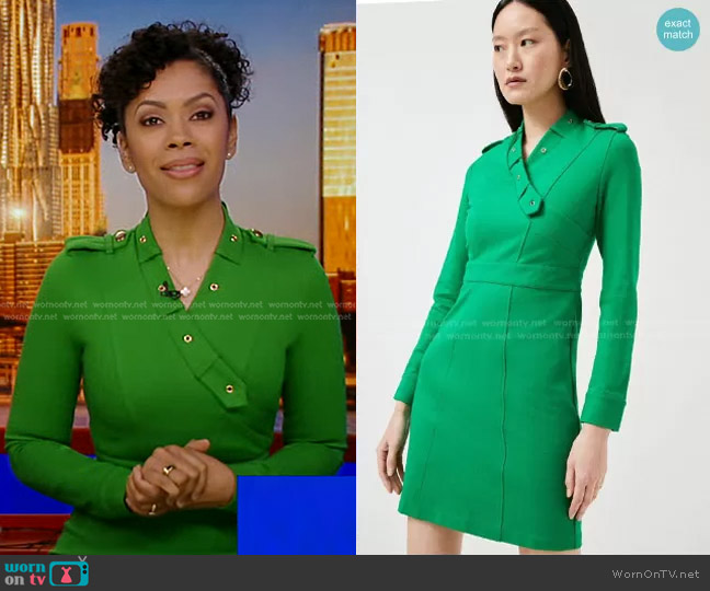 WornOnTV: Shirleen Allicot’s green grommet neck dress on Good Morning ...
