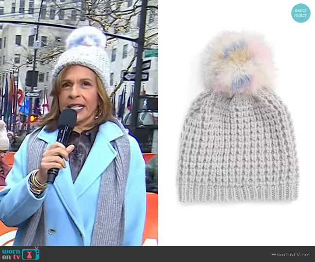 Kyi Kyi Genuine Fox Pompom Hat worn by Hoda Kotb on Today