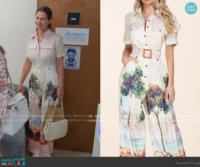 L'atiste Belted Button Down Jumpsuit worn by Julia Lemigova (Julia Lemigova) on The Real Housewives of Miami