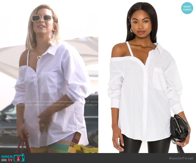 L'Academie Off Shoulder Blouse worn by Robyn Dixon on The Real Housewives of Potomac