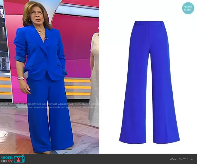L'Agence Pilar Wide Leg Pants in Pop Blue worn by Hoda Kotb on Today