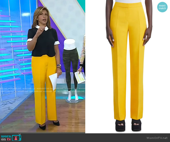 Lafayette 148 NY Gates Wool & Silk Crepe Flared Pants worn by Hoda Kotb on Today