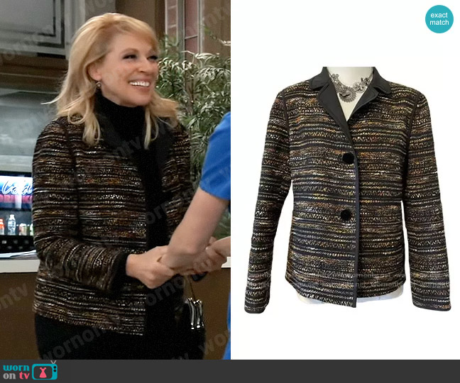 Lafayette 148 NY Tweed Jacket worn by Liesl Obrecht (Kathleen Gati) on General Hospital