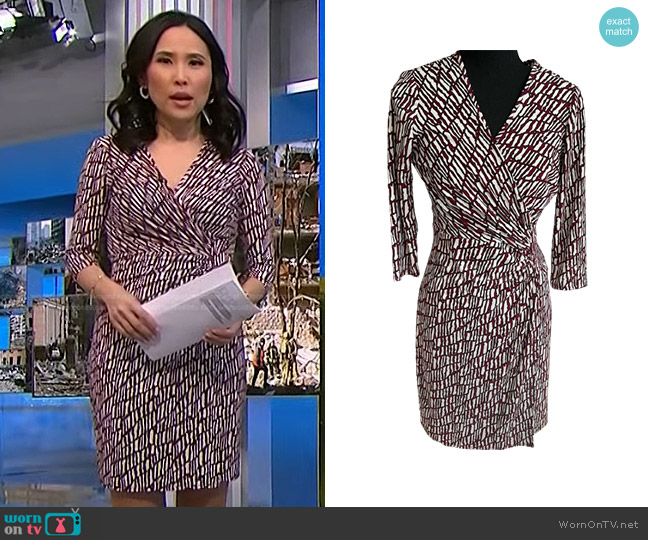 Laundry by Design Faux Wrap 3/4 Sleeve Dress worn by Vicky Nguyen on NBC News Daily