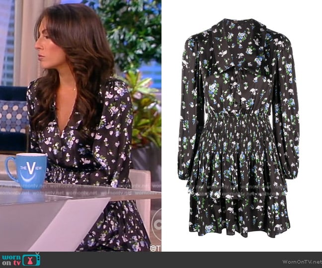 floral-print ruffled minidress by Maje worn by Alyssa Farah Griffin on The View