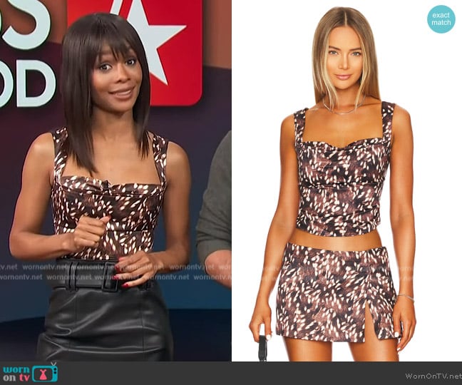 Miaou Imogene Corset worn by Zuri Hall on Access Hollywood