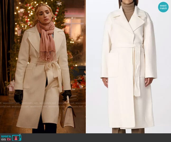 Michael Kors Belted Wool Blend Coat worn by Georgia Miller (Brianne Howey) on Ginny & Georgia