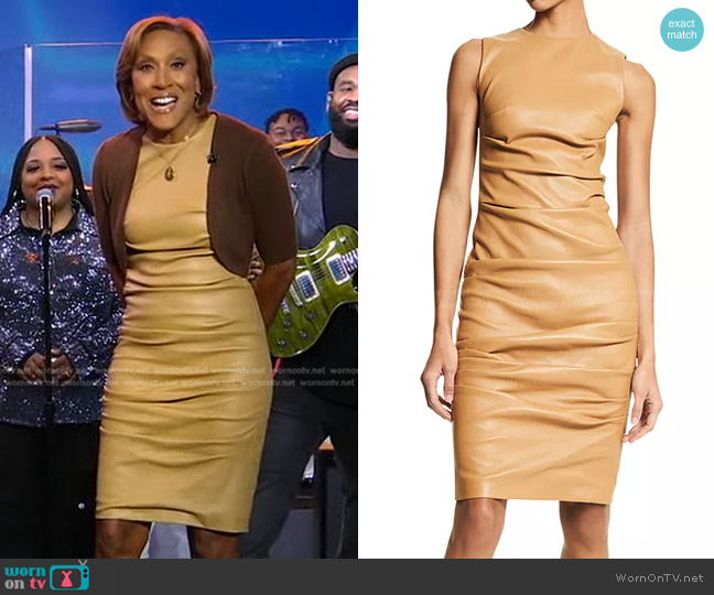 Michael Kors Collection Front Ruched Dress worn by Robin Roberts on Good Morning America