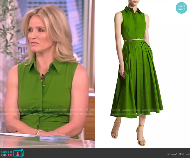 Michael Kors Button-Front Poplin Shirtdress worn by Sara Haines on The View