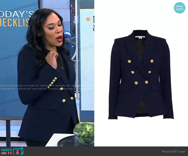 Veronica Beard Miller Dickey Jacket in Navy With Gold Buttons worn by Vanessa Rissetto on Today