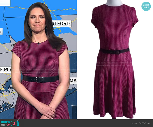 Nanette Lepore Houndstooth Wool Belted Dress worn by Maria Larosa on Today