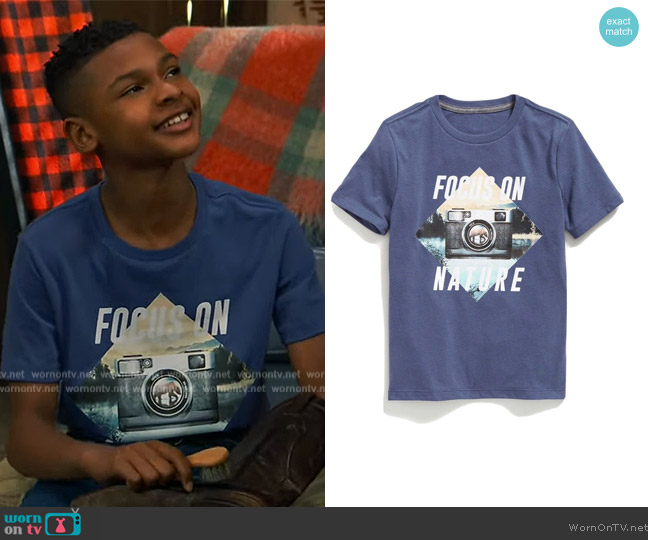 Old Navy Nature Scene Short Sleeve Tee worn by Bill (Alfred Lewis) on Bunkd