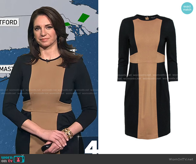 WornOnTV: Maria’s black and beige colorblock dress on Today | Maria ...
