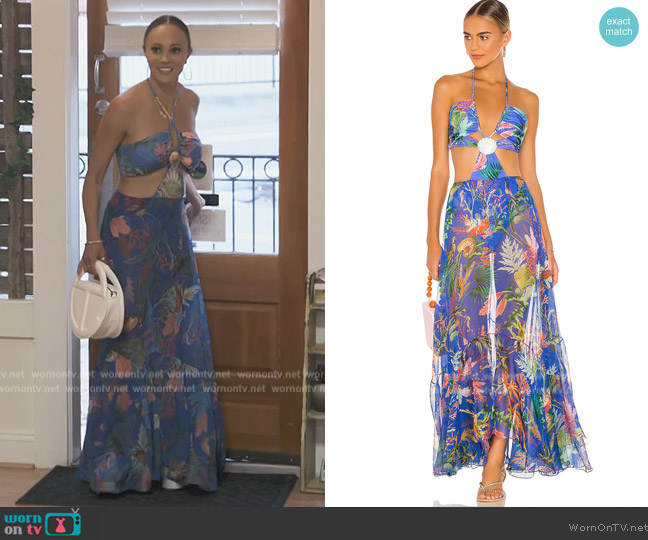 Patbo Oasis Cut-Out Beach Dress worn by Ashley Darby on The Real Housewives of Potomac