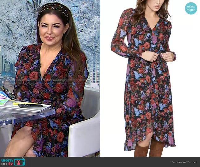 Paige Paulette Floral Silk Midi Dress worn by Bobbie Thomas on Today