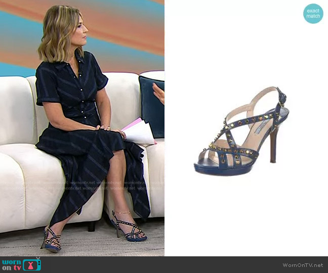 Prada Studded Leather Sandals worn by Savannah Guthrie on Today