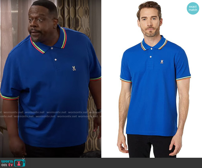 Psycho Bunny Lincoln Neon Tipped Polo worn by Calvin (Cedric The Entertainer) on The Neighborhood