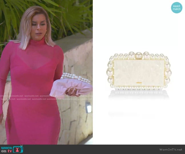 Cult Gaia Eos Bauble Acrylic Box Clutch worn by Robyn Dixon on The Real Housewives of Potomac