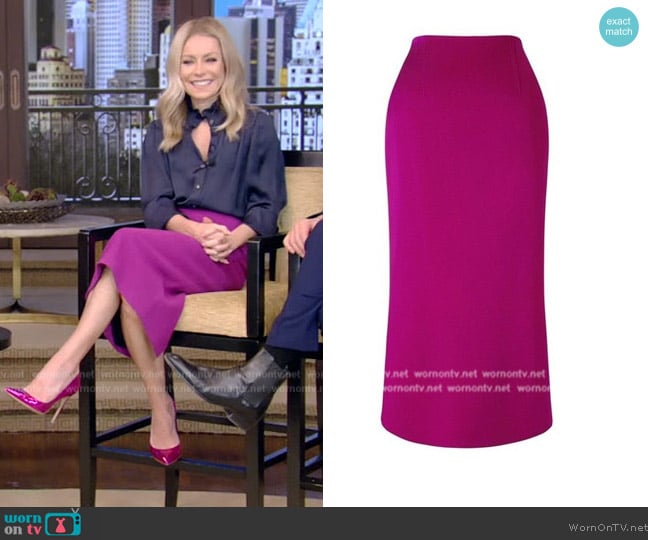 Roland Mouret Salway Skirt worn by Kelly Ripa on Live with Kelly and Mark