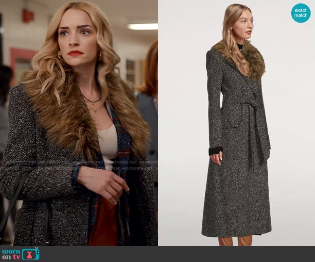 Smythe Belt Coat With Detachable Faux Fur Collar worn by Georgia Miller (Brianne Howey) on Ginny & Georgia