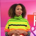 Talia Parkinson-Jones’s multicolor striped turtleneck sweater on Today