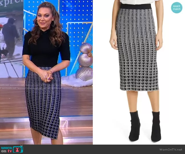 Ted Baker Atlassy Atlas Jacquard Skirt worn by Ginger Zee on Good Morning America