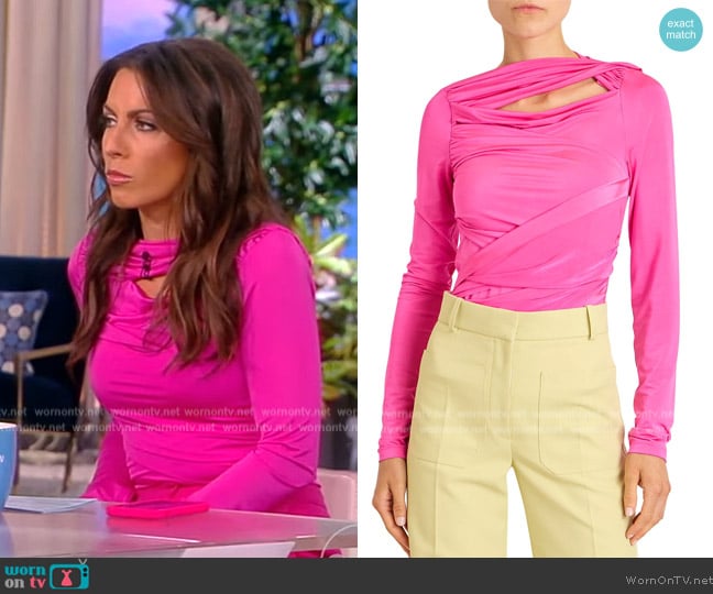 Victoria Beckham Slash-Neck Draped Top worn by Alyssa Farah Griffin on The View