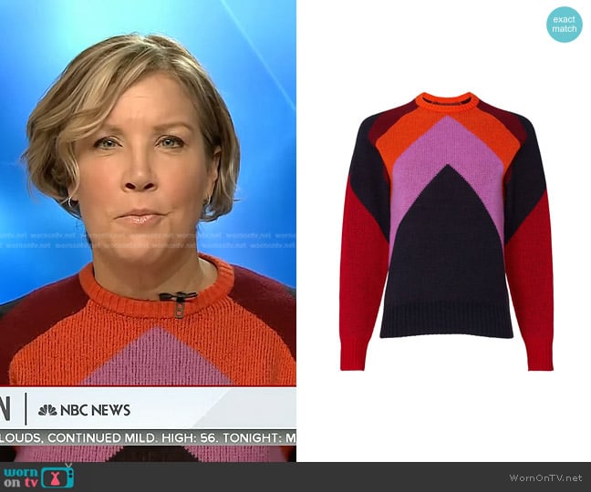 Victoria Victoria Beckham Intarsia Chevron Sweater worn by Kristen Dahlgren on Today