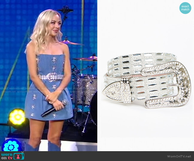 Wonderwest Glass Rhinestone Belt worn by MacKenzie Porter on Good Morning America