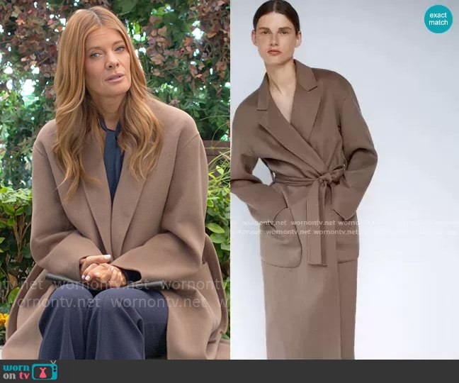 Zara Belted Coat worn by Phyllis Summers (Michelle Stafford) on The Young and the Restless