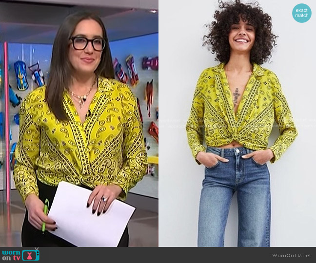 Zara Bandana Print Top worn by Savannah Sellers on NBC News Daily