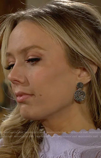 Abby’s silver circle earrings on The Young and the Restless