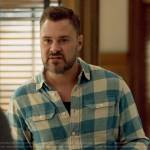 Adam’s turquoise blue buffalo check shirt on Chicago PD