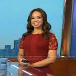 Adelle’s red lace panel dress on Today