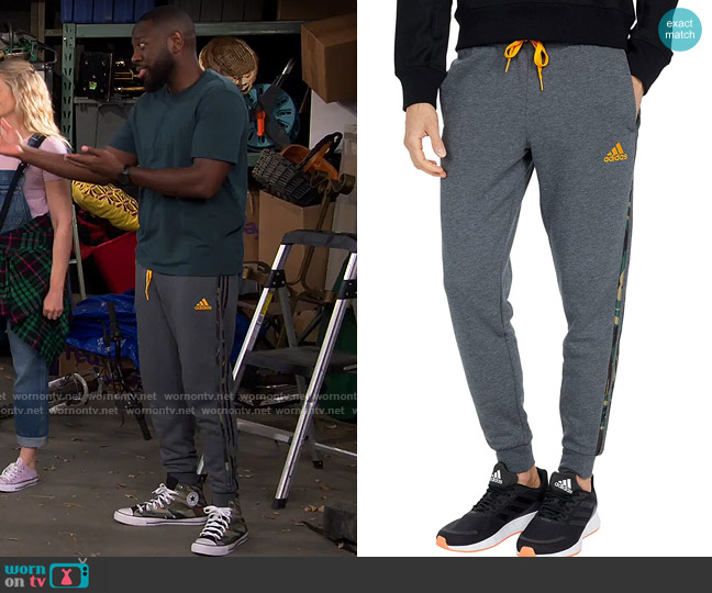 WornOnTV: Malcolm's Adidas sweatpants and camo sneakers on The Neighborhood  | Sheaun McKinney | Clothes and Wardrobe from TV