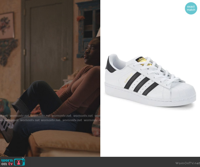 Adidas Superstar Sneaker worn by Tasha Rivers (Zuri Reed) on National Treasure: Edge of History